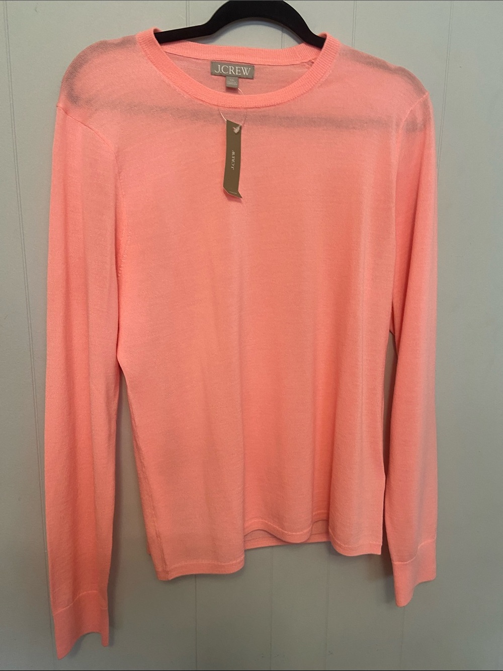 NWT J. Crew Lightweight Scoopneck Sweater in Coral. Merino wool size 2xl